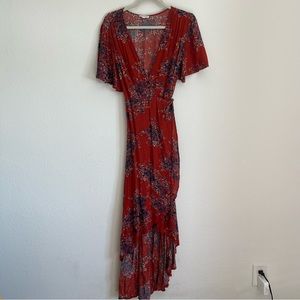 Floral maxi wrap dress